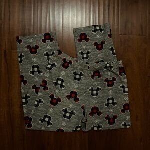 Gray Disney Mickey Pajama Pants with Red and Black (kids L but fits womens Xs)